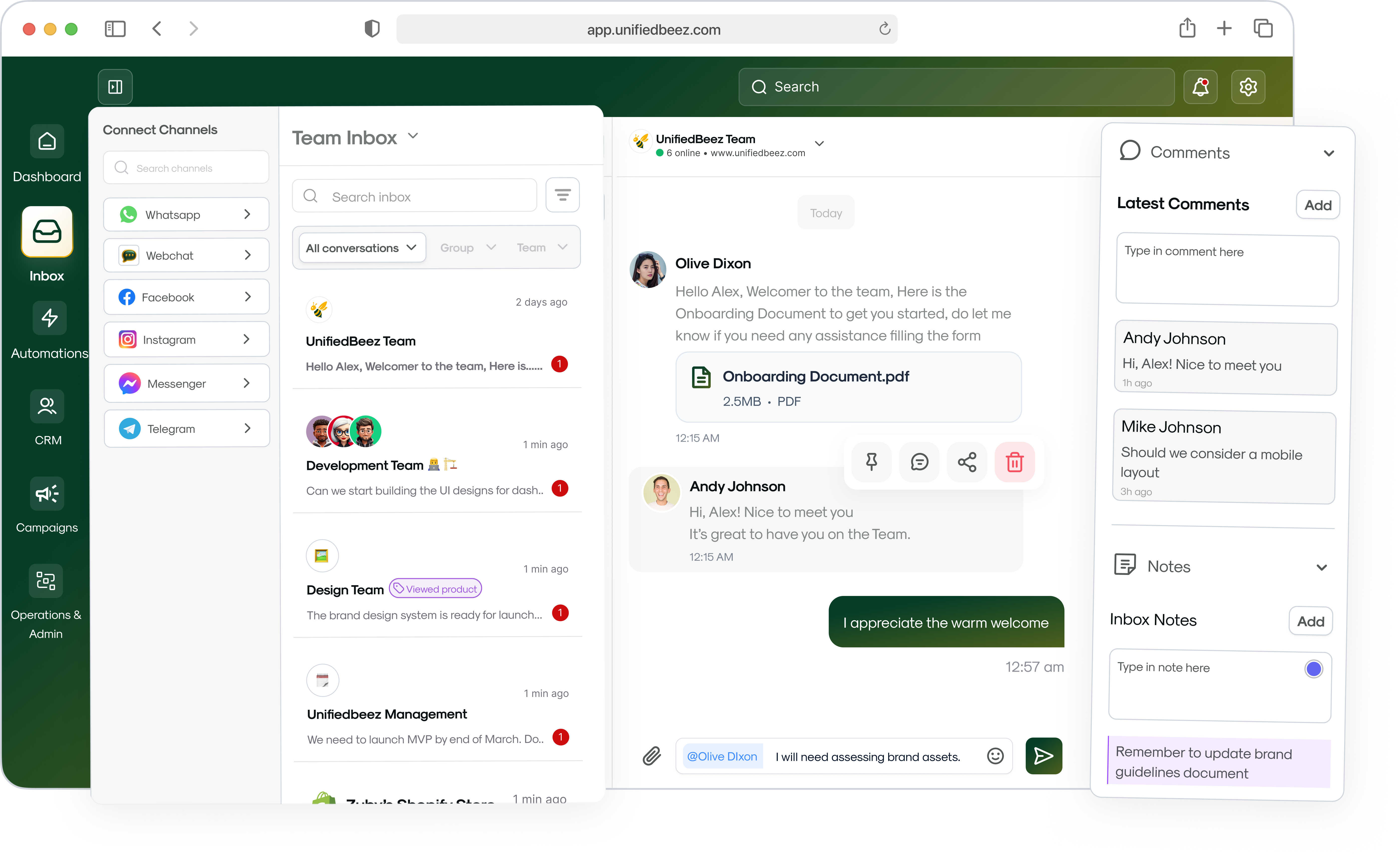 Unifiedbeez - All-in-One AI-Powered Customer Conversations